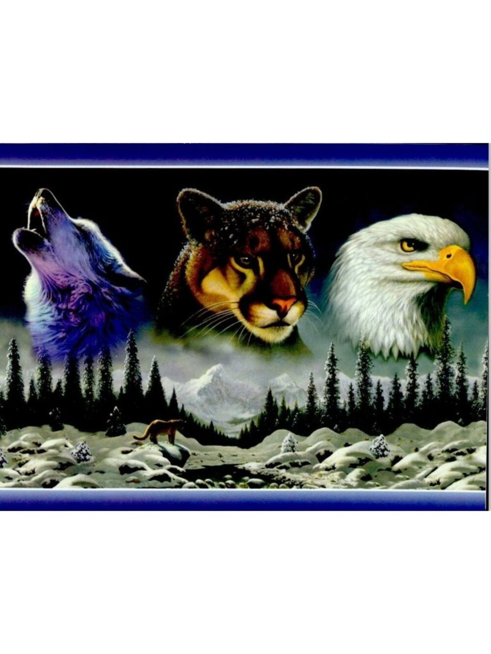 6-Pk VTG Leanin’ Tree Birthday Cards +✉ AMERICAN WILDLIFE Wolf Chris Hiett